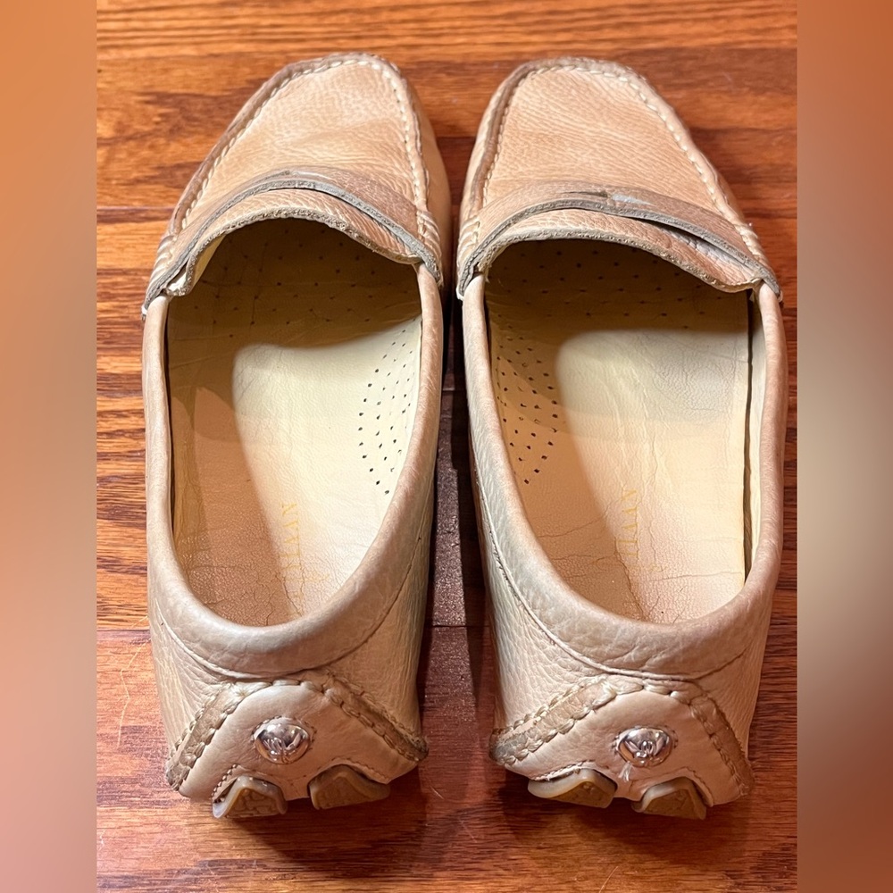 Cole Haan Trillby Penny Loafer Driving Shoe Beige Leather 6 B Moccasins - Picture 4 of 6